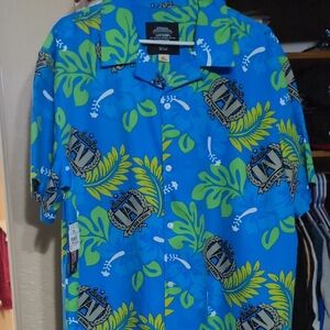 Tropical Blue and Green Men's Dress Shirt
